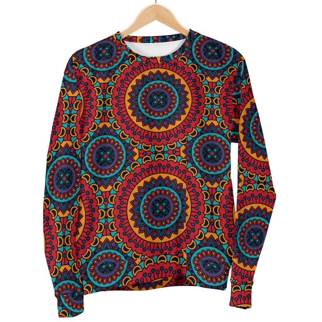 Bohemian Mandala Style Print Men Long Sleeve Sweatshirt