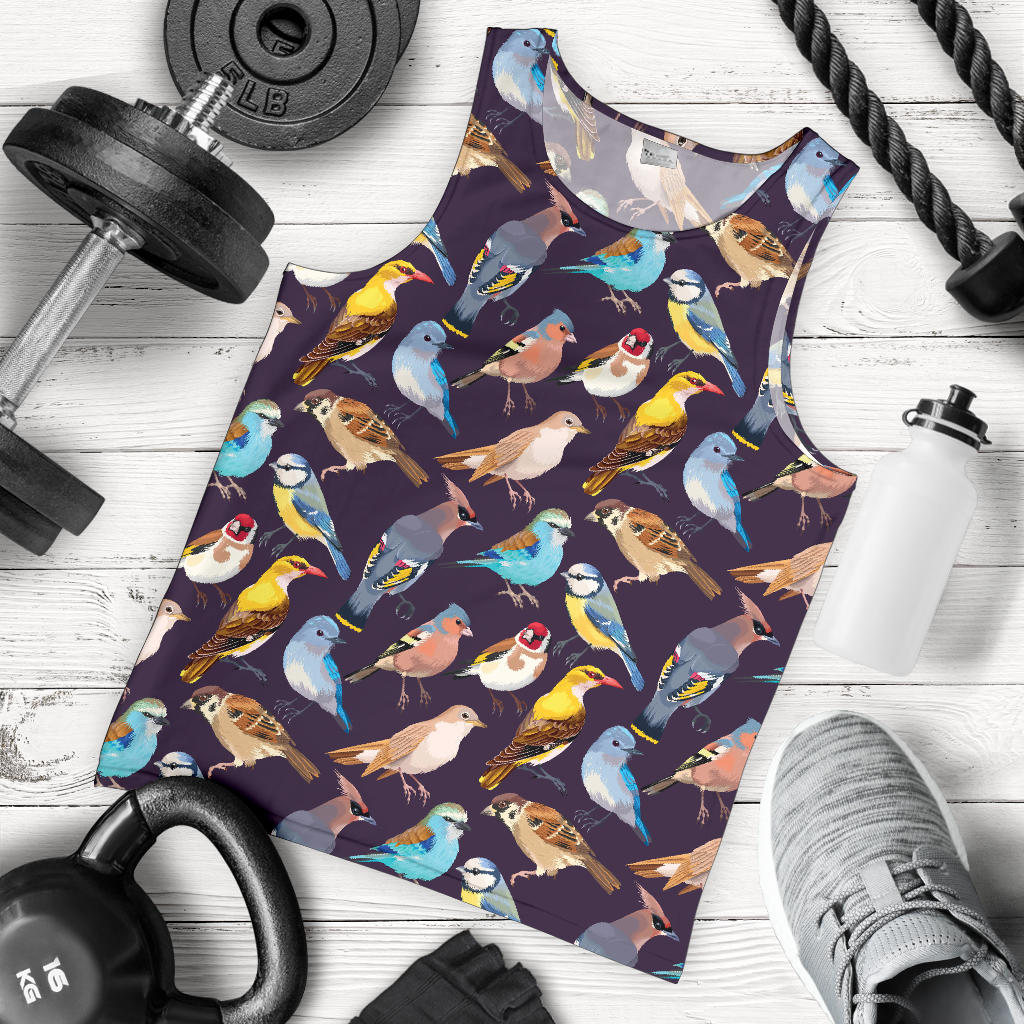 Bird Cute Print Pattern Men Tank Top