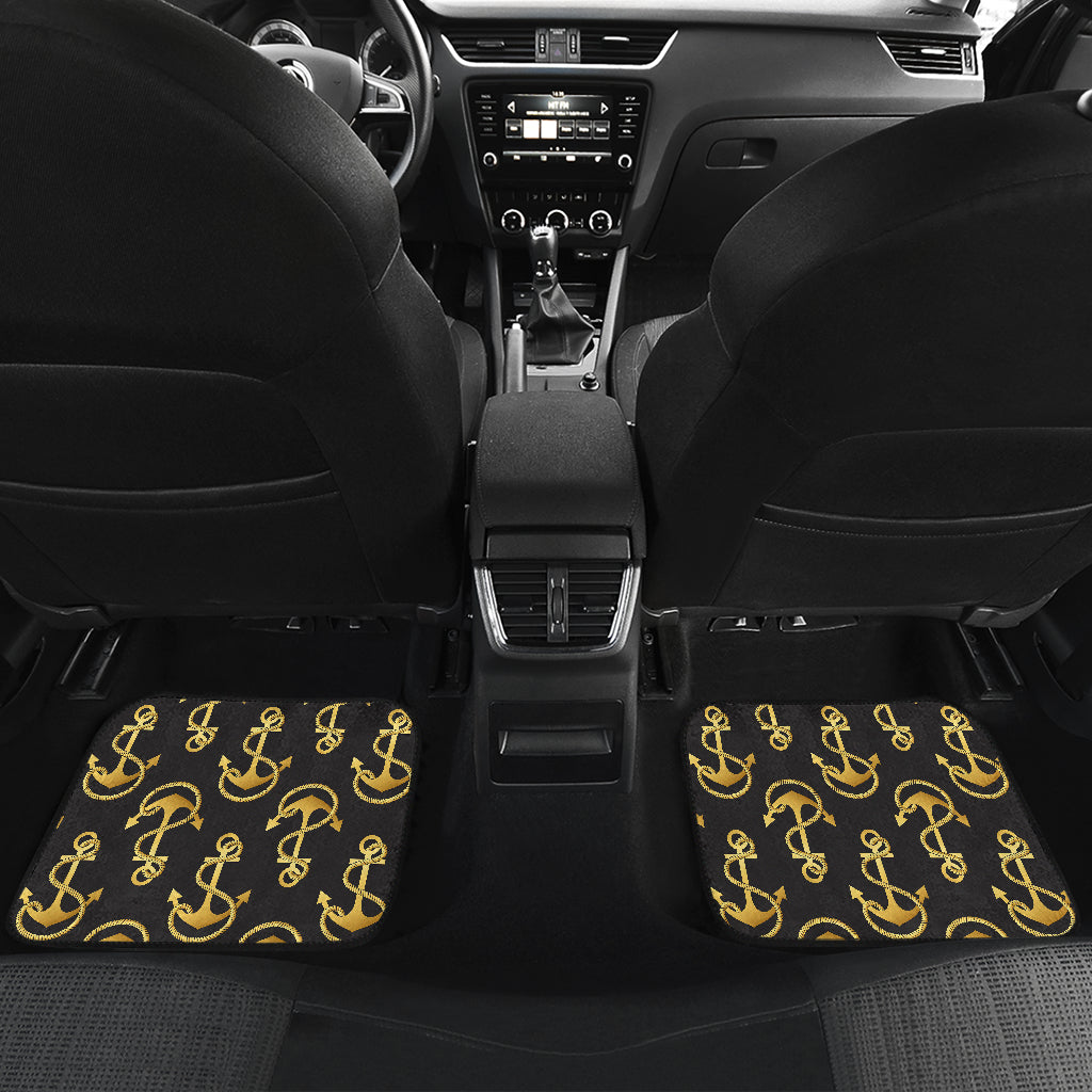 Anchor Gold Pattern Car Floor Mats Front Back