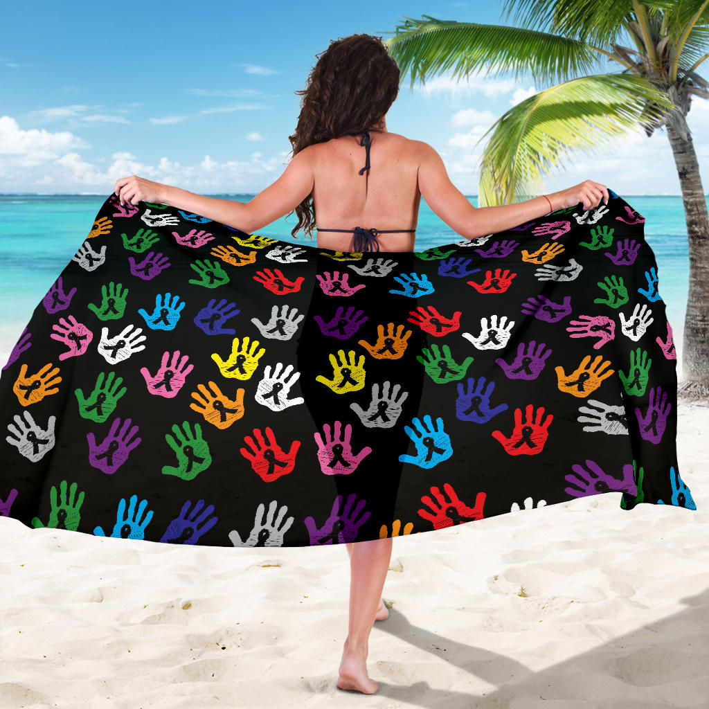 Cancer Awareness Pattern Print Design 04 Sarong Pareo Wrap