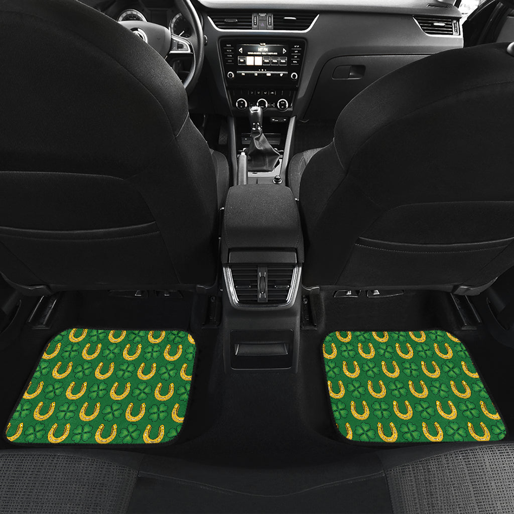 Shamrock Horseshoes Print Pattern Car Floor Mats Front Back