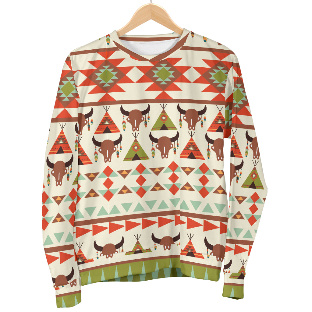 American indian Ethnic Pattern Men Long Sleeve Sweatshirt