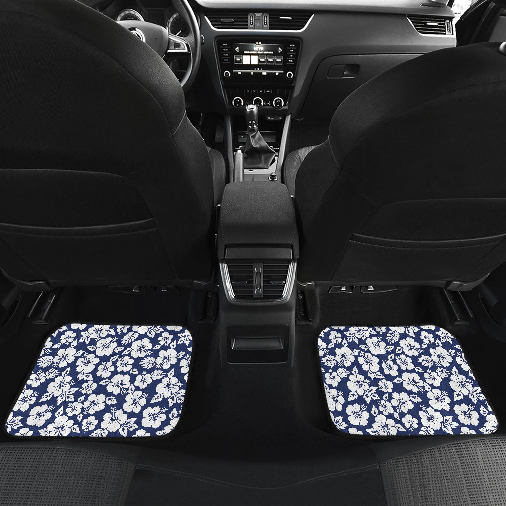 Hibiscus Blue Hawaiian Flower Style Car Floor Mats Front Back