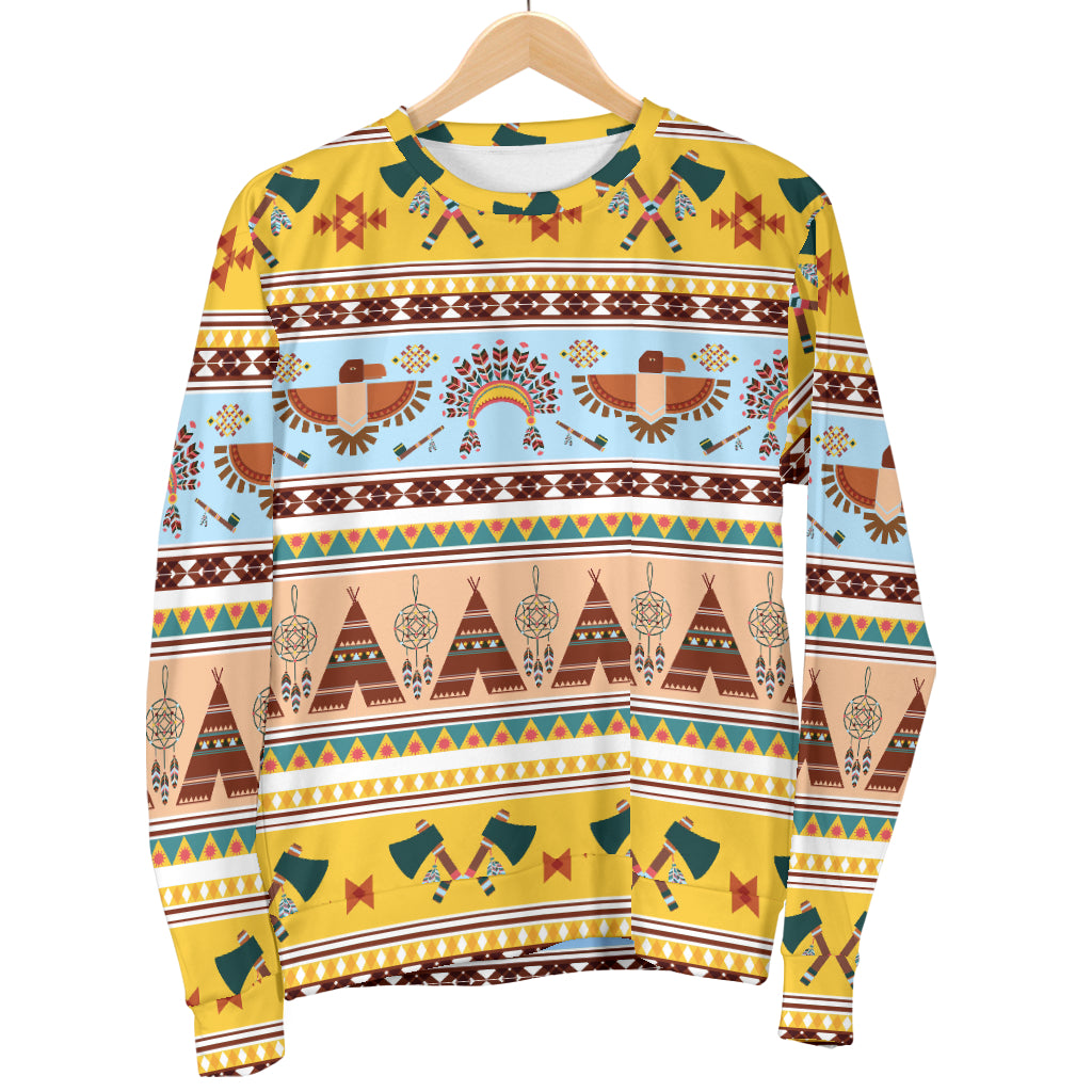 Native American Pattern Design Print Women Long Sleeve Sweatshirt