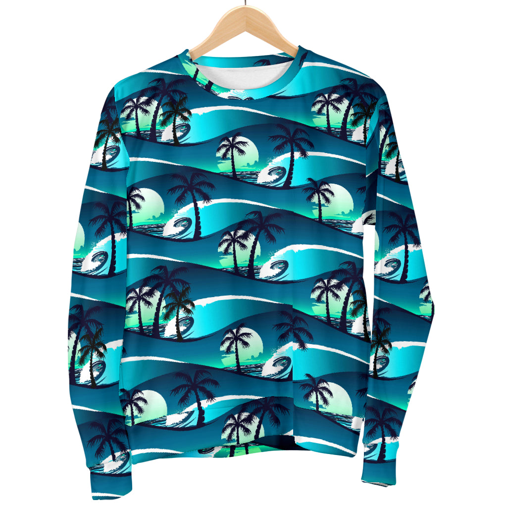 Beach Wave Design Print Women Long Sleeve Sweatshirt