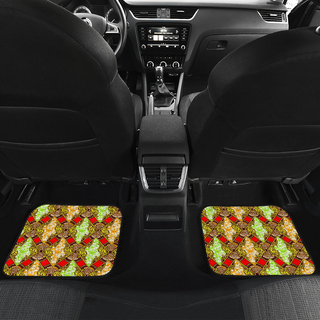 African Classic Print Pattern Car Floor Mats Front Back
