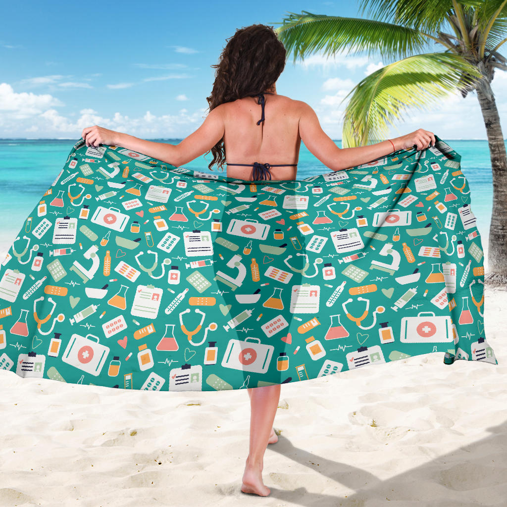 Medical Pattern Print Design 03 Sarong Pareo Wrap