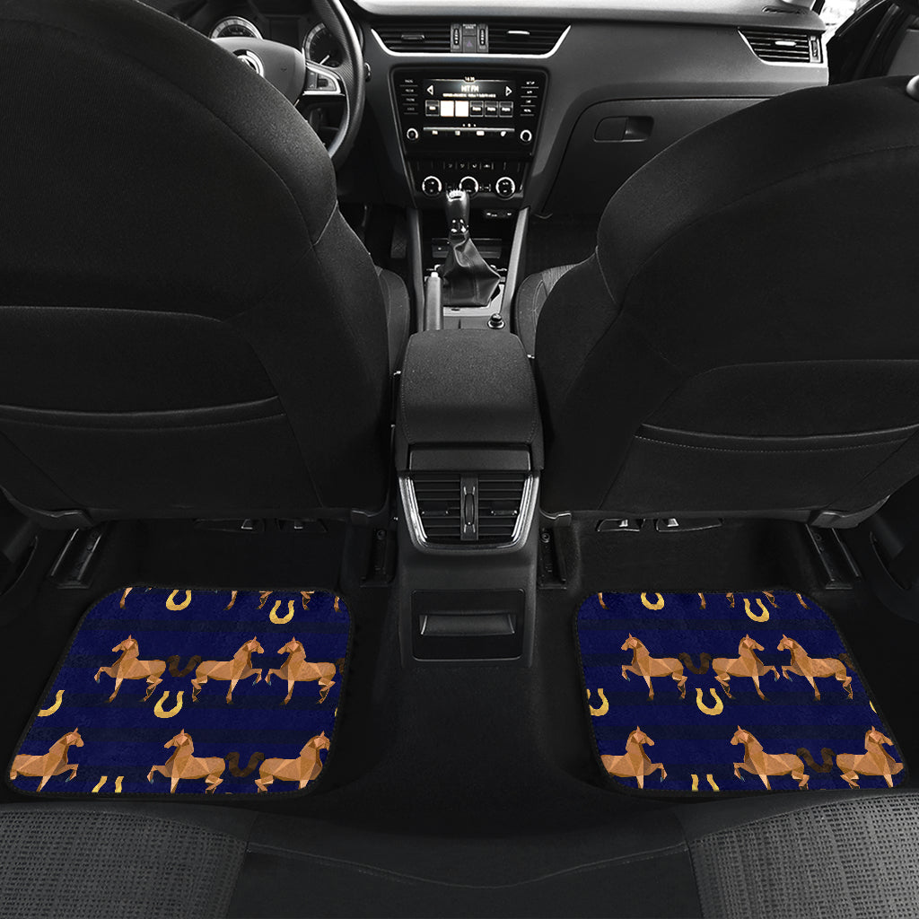 Horse Luxury Themed Pattern Print Car Floor Mats Front Back