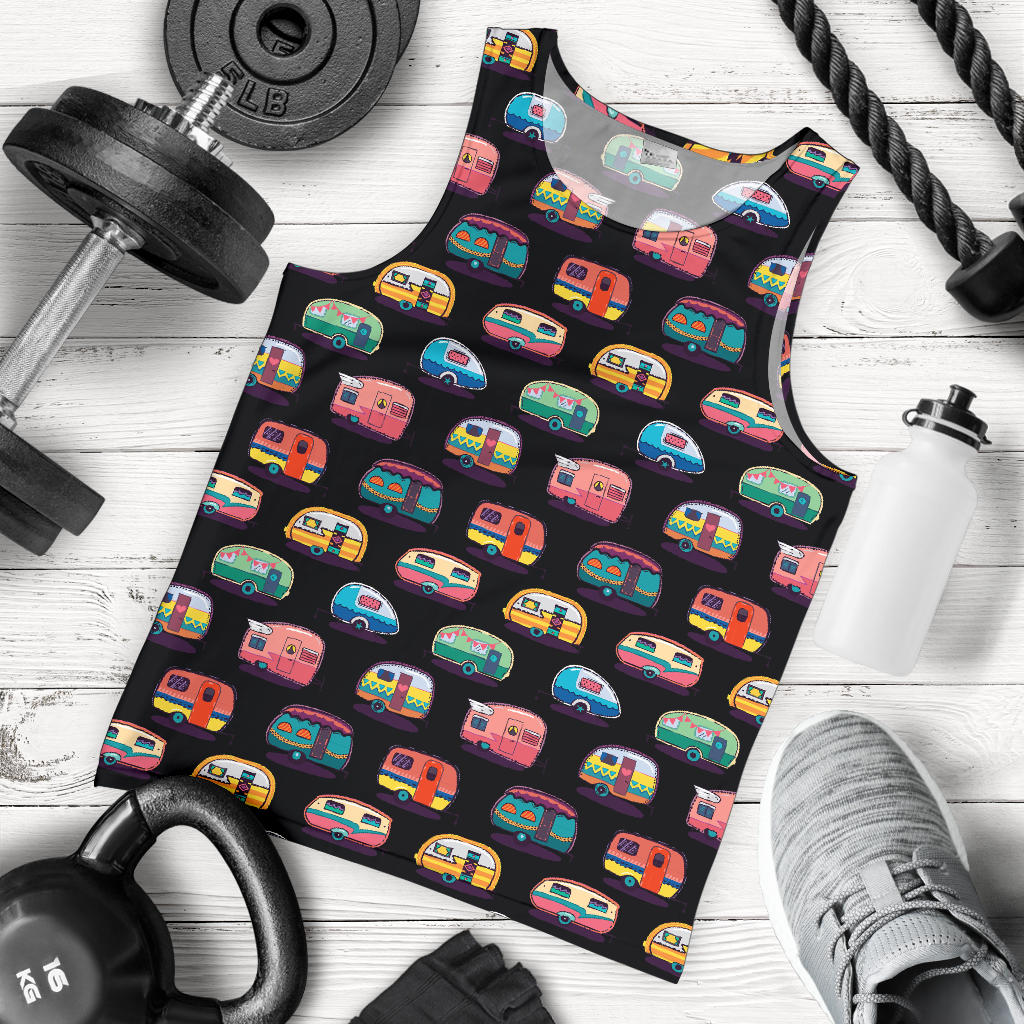 Camper Camping Pattern Men Tank Top