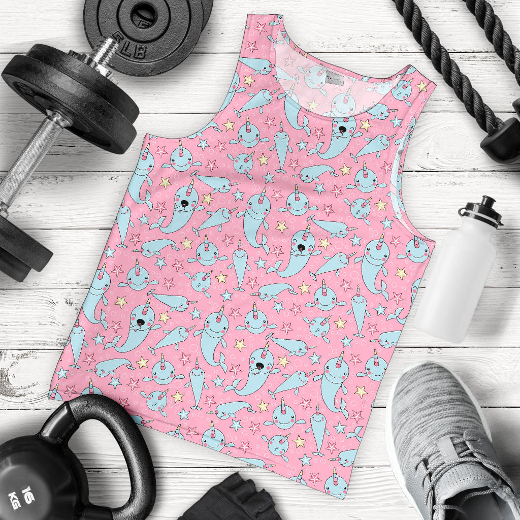Narwhal Cartoon Cute Print Men Tank Top