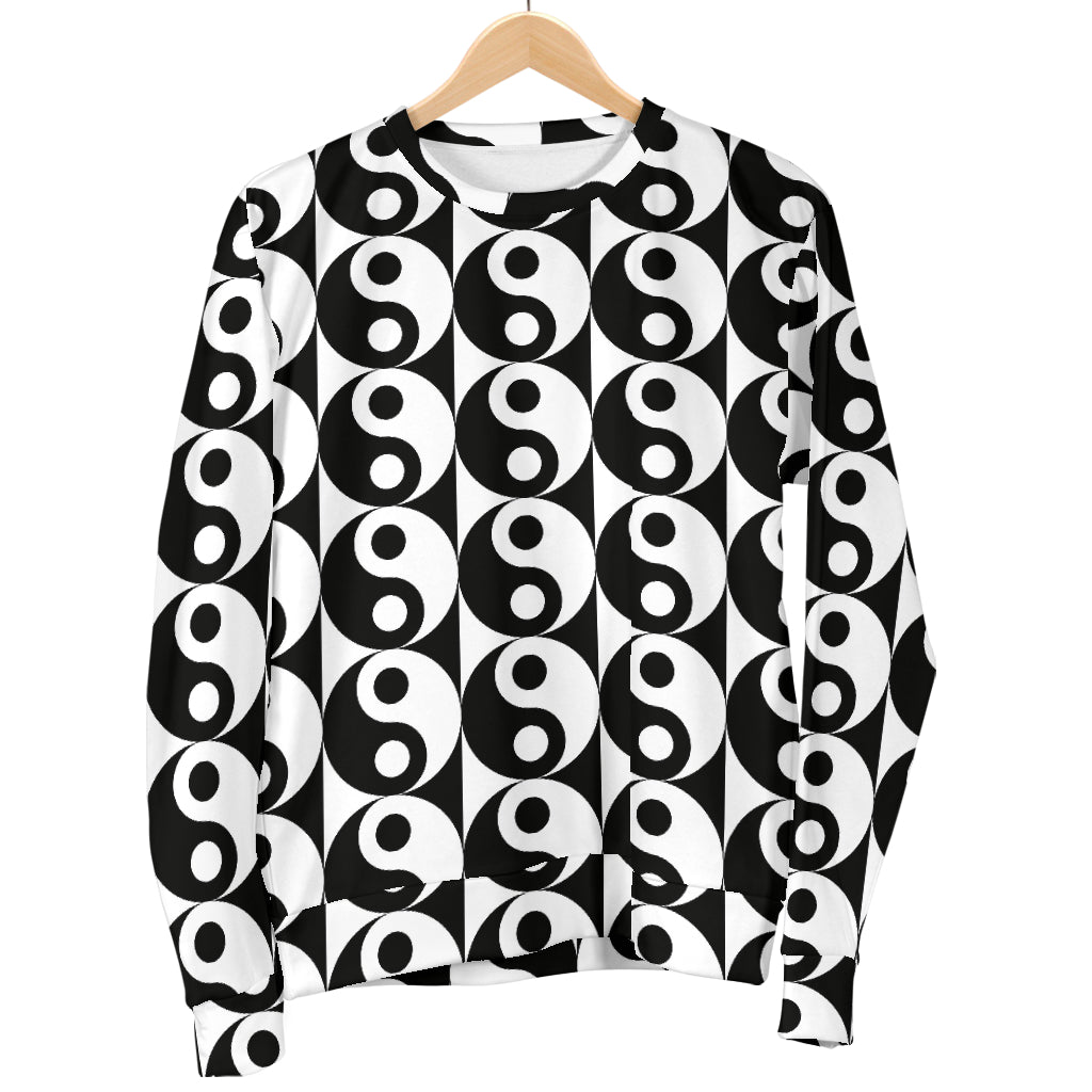 Yin Yang Classic Pattern Design Print Men Long Sleeve Sweatshirt