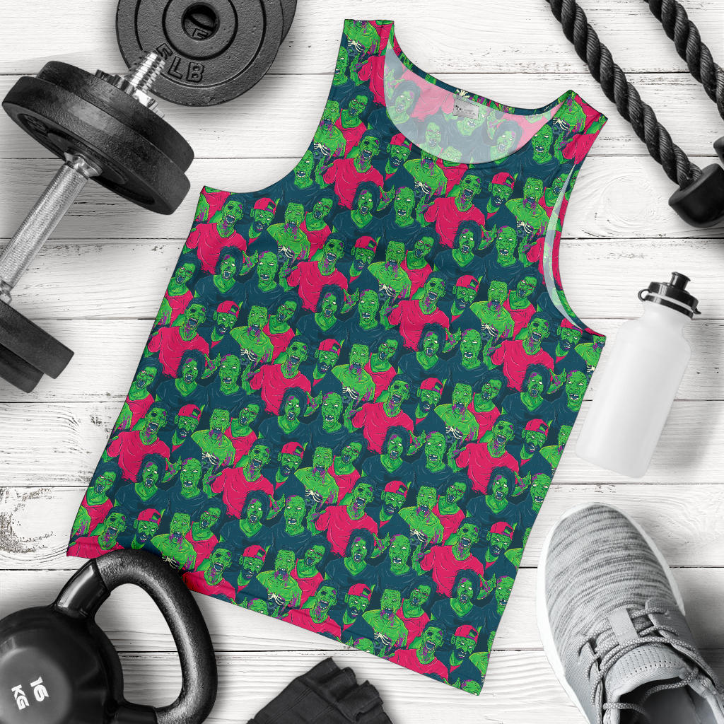 Zombie Themed Design Pattern Print Men Tank Top