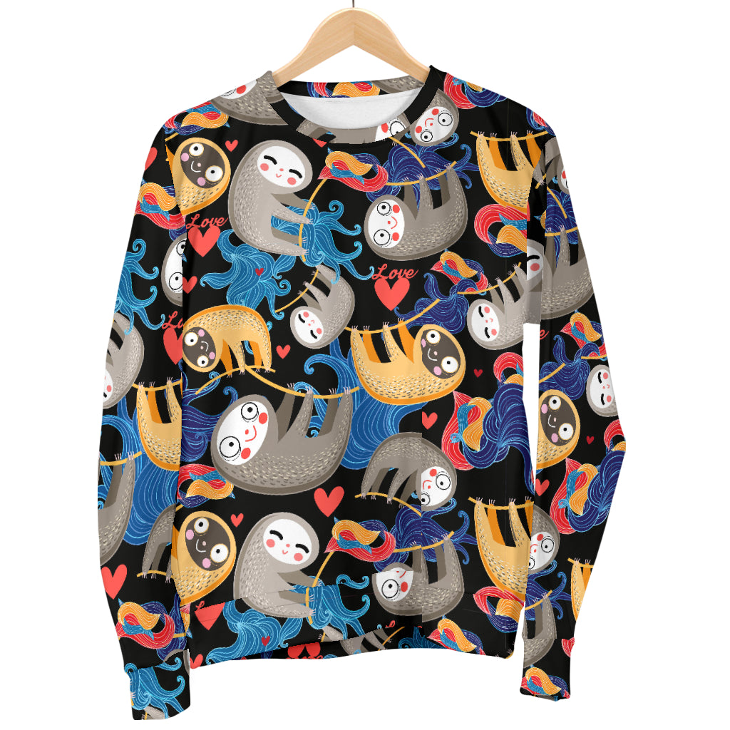 Sloth Cartoon Design Themed Print Women Long Sleeve Sweatshirt