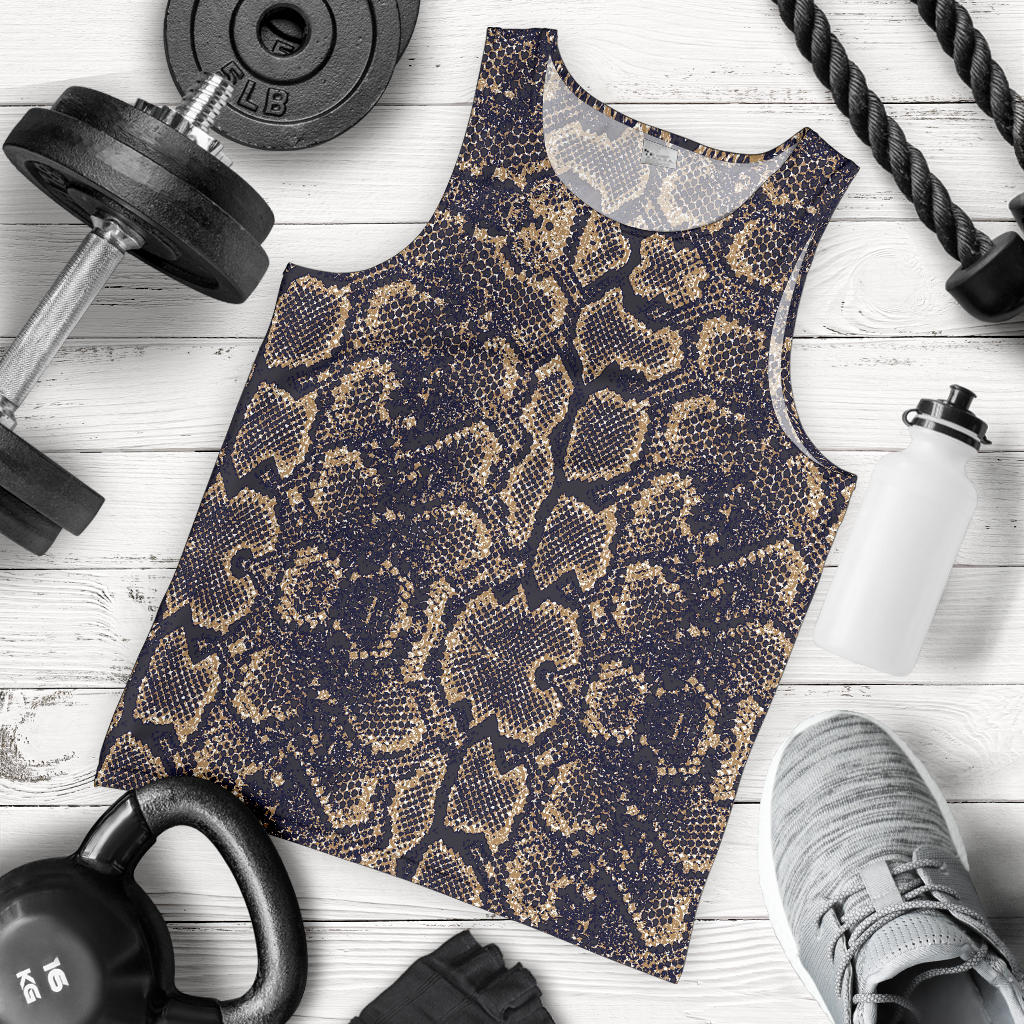 Snake Skin Pattern Print Men Tank Top