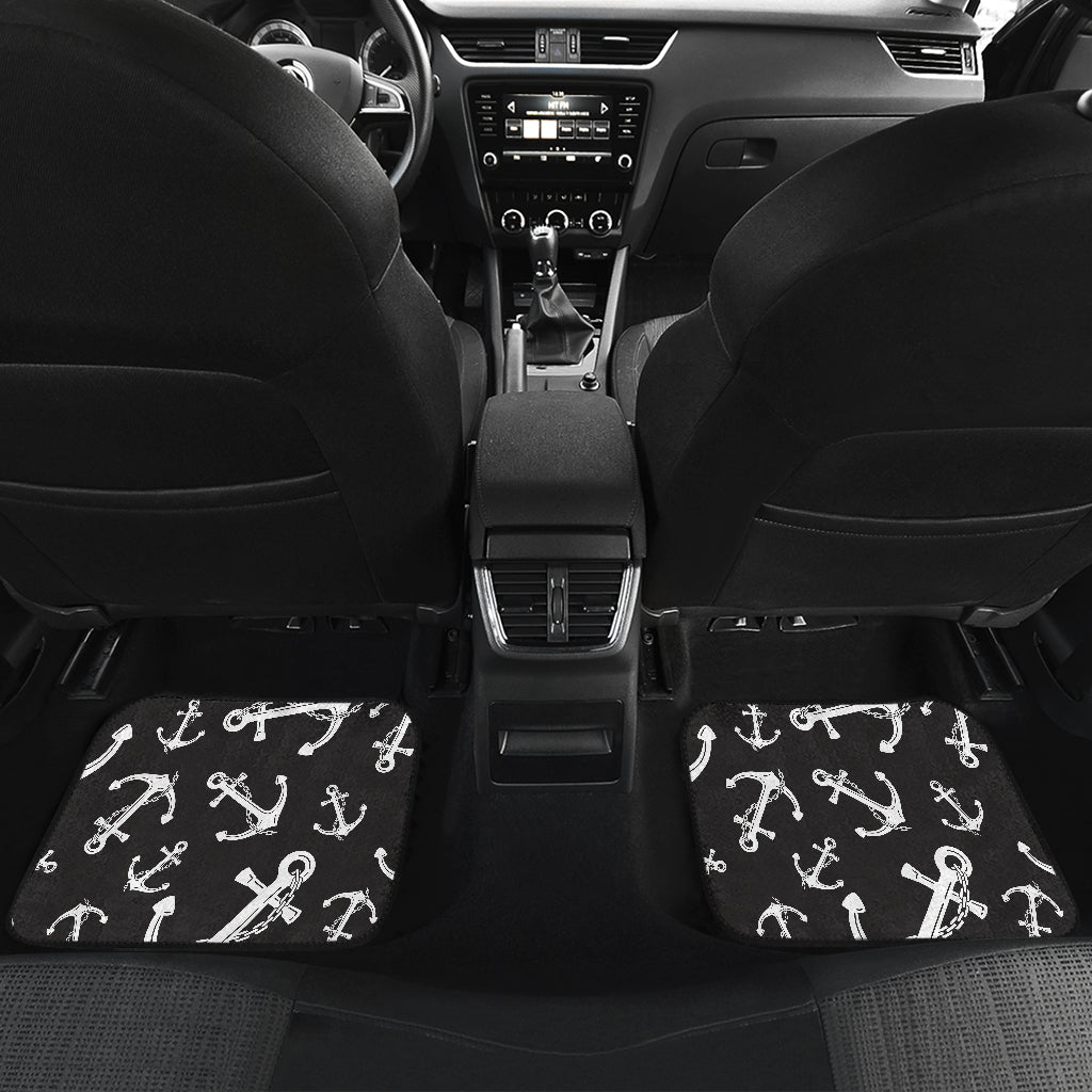 Anchor Black White Car Floor Mats Front Back