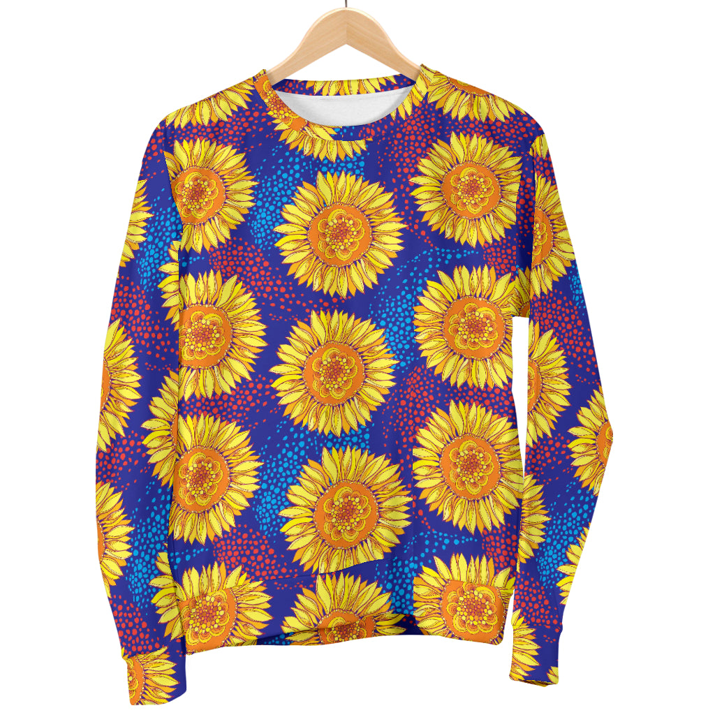 Sunflower Hand Drawn Style Print Men Long Sleeve Sweatshirt