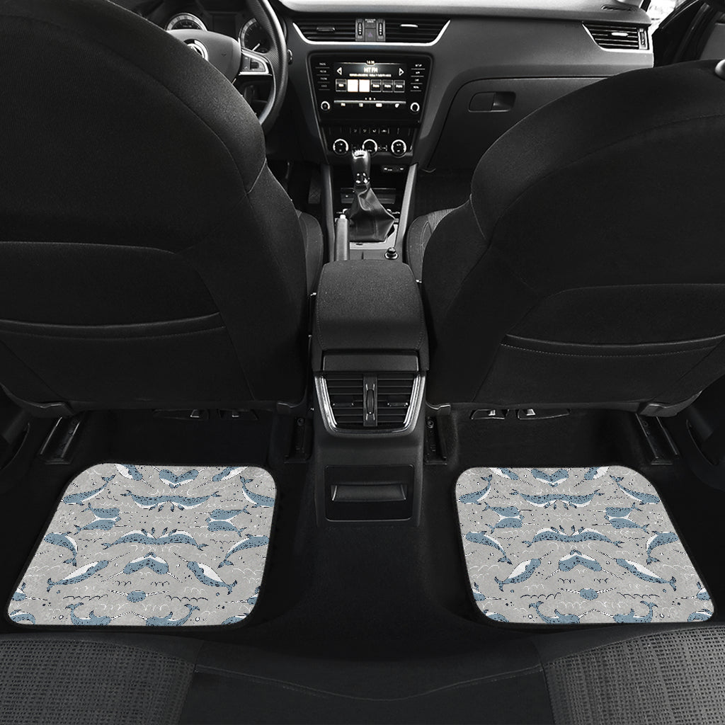Narwhal Pattern Print Car Floor Mats Front Back