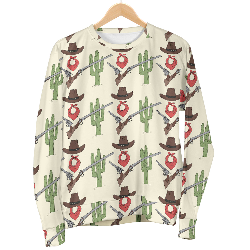 Western Cowboy Print Women Long Sleeve Sweatshirt