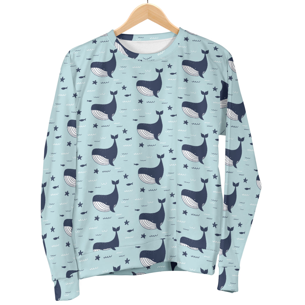 Whale Cute Design Themed Print Women Long Sleeve Sweatshirt