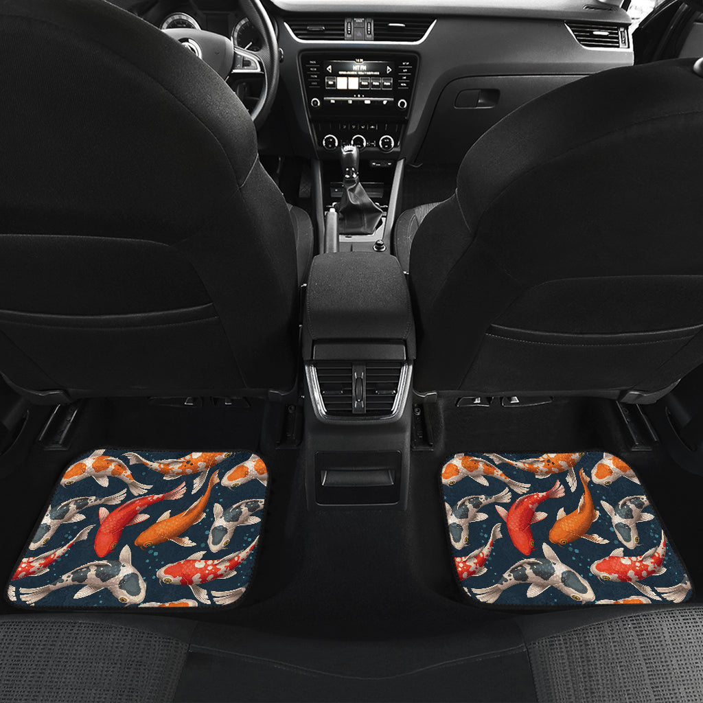 Koi Carp Cute Design Themed Print Car Floor Mats Front Back