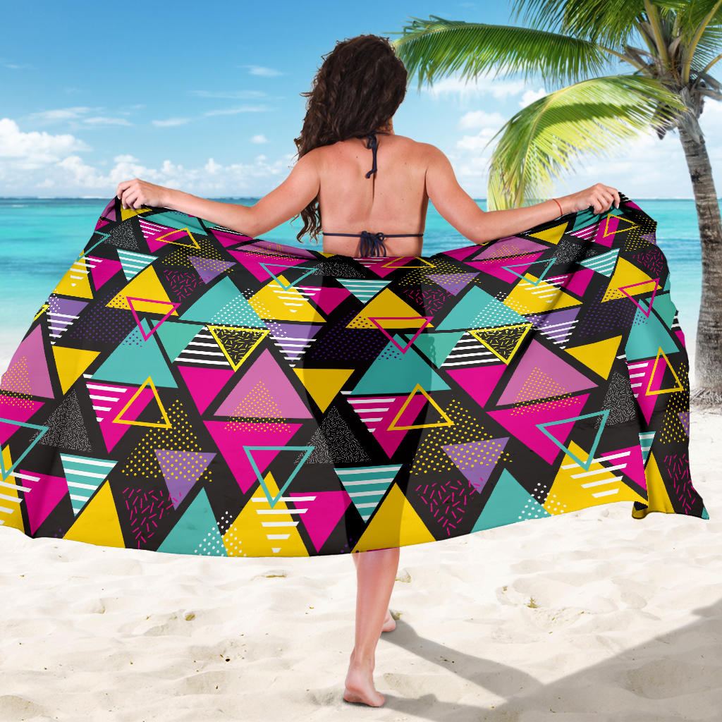 Geometric Colorful Pattern Print Design 02 Sarong Pareo Wrap
