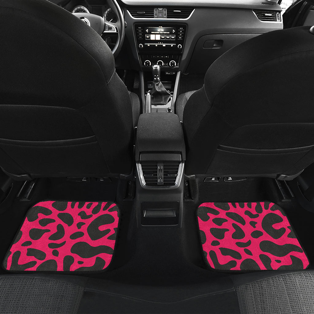 Cheetah Pink Print Pattern Car Floor Mats Front Back