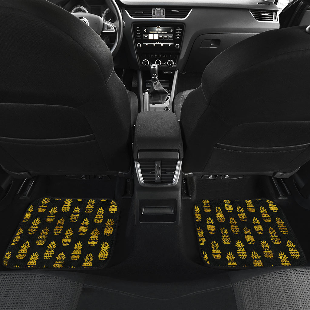 Pineapple Gold Tribal Style Print Car Floor Mats Front Back