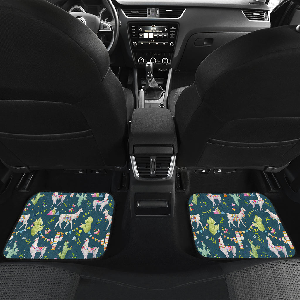 Llama with Cactus Design Print Car Floor Mats Front Back