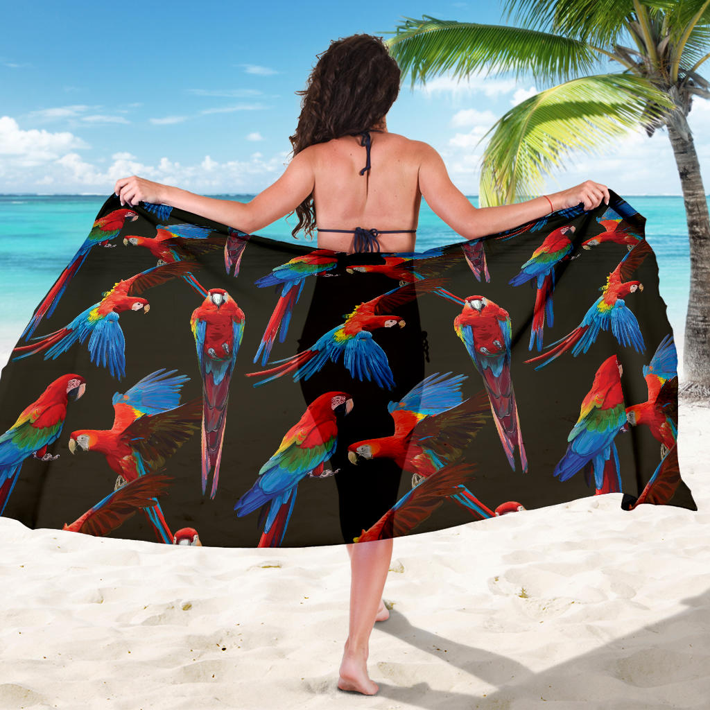 Macaw Pattern Print Design 04 Sarong Pareo Wrap