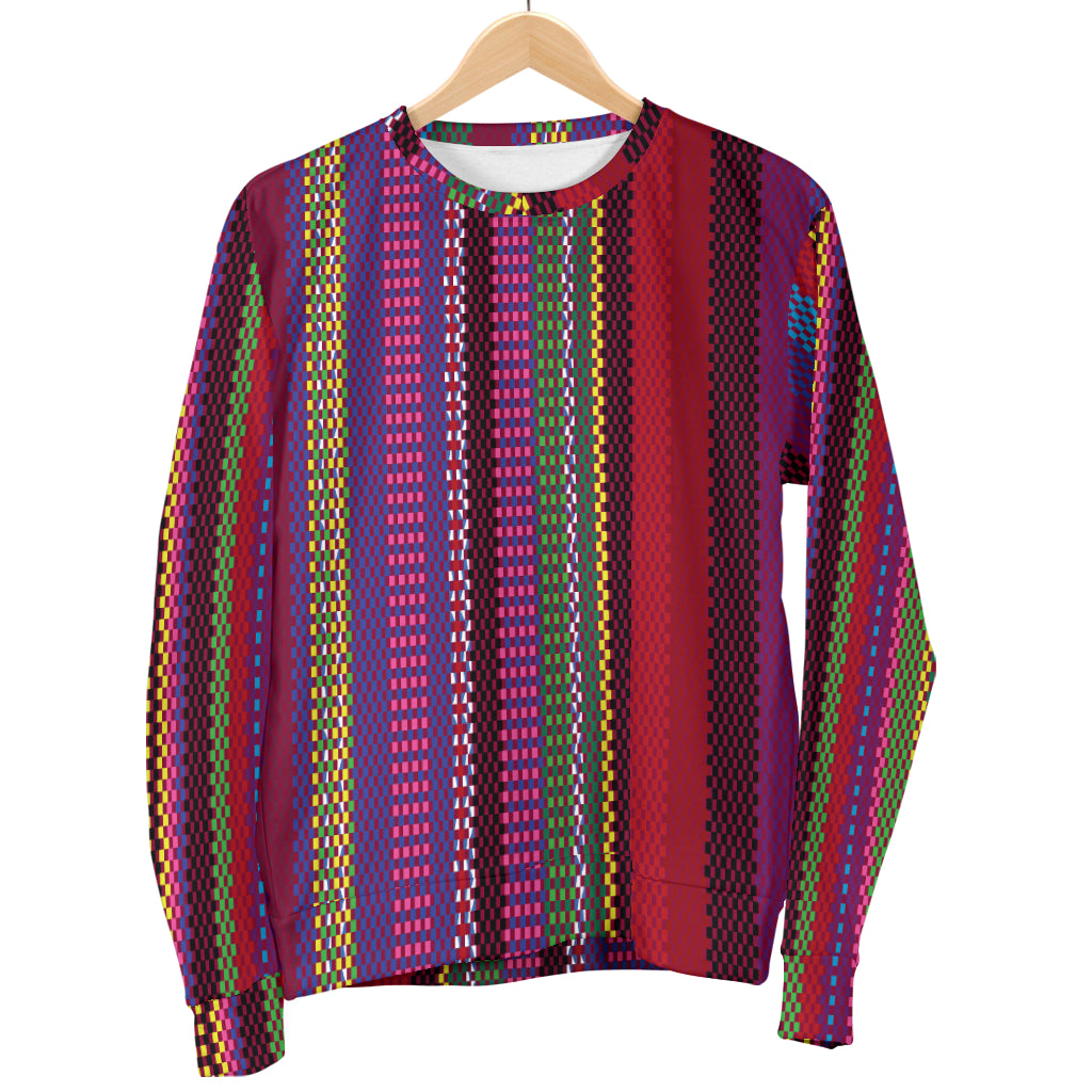 Serape Stripe Print Men Long Sleeve Sweatshirt