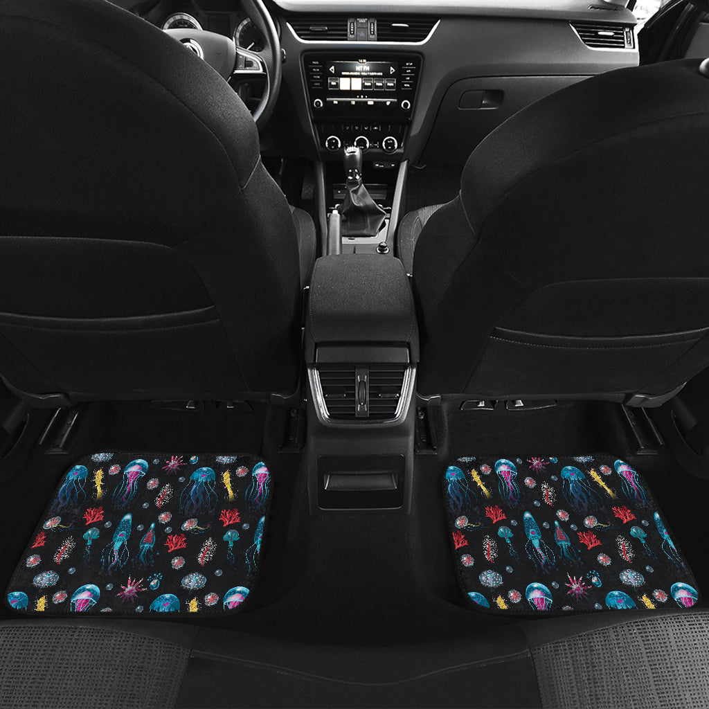 Jellyfish Underwater Print Car Floor Mats Front Back