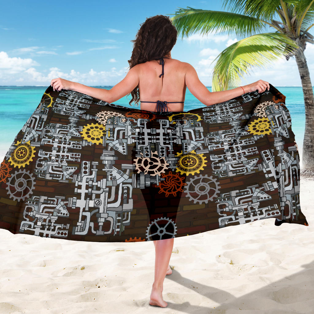 Mechanic Pattern Print Design 04 Sarong Pareo Wrap