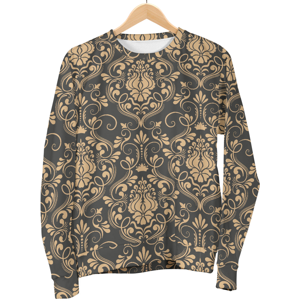 Damask Elegant Luxury Print Pattern Men Long Sleeve Sweatshirt