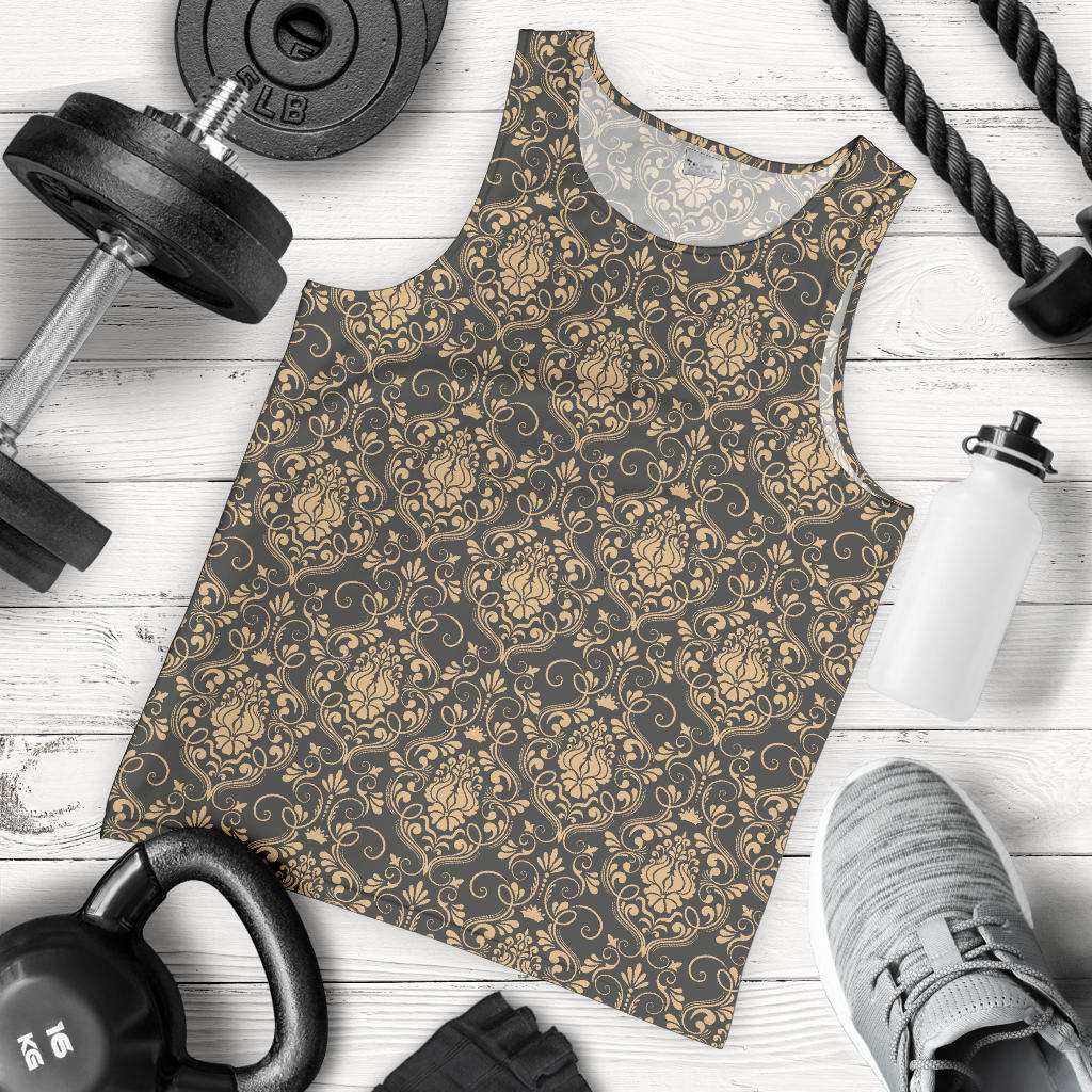 Damask Elegant Luxury Print Pattern Men Tank Top