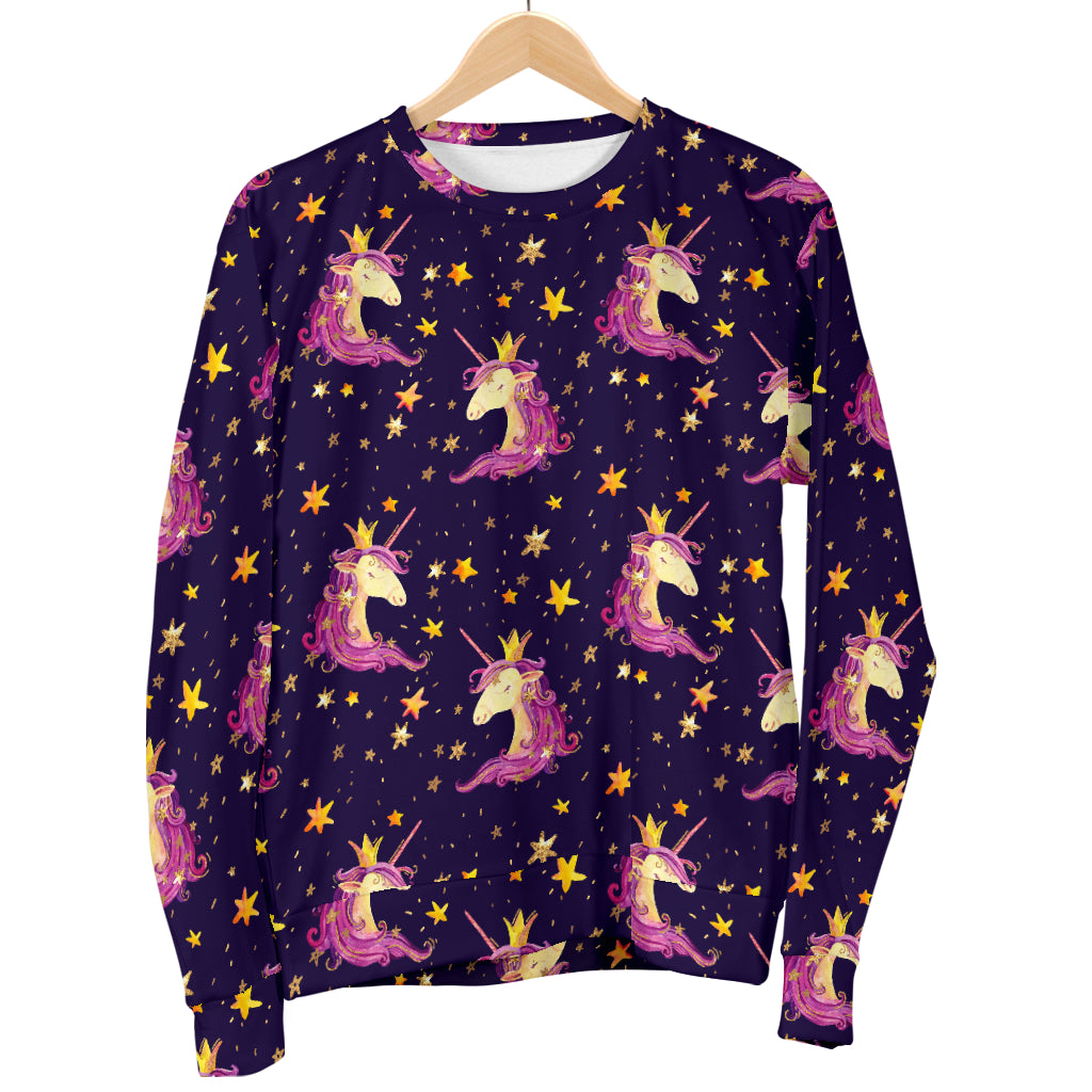 Unicorn Princess Star Sparkle Women Long Sleeve Sweatshirt