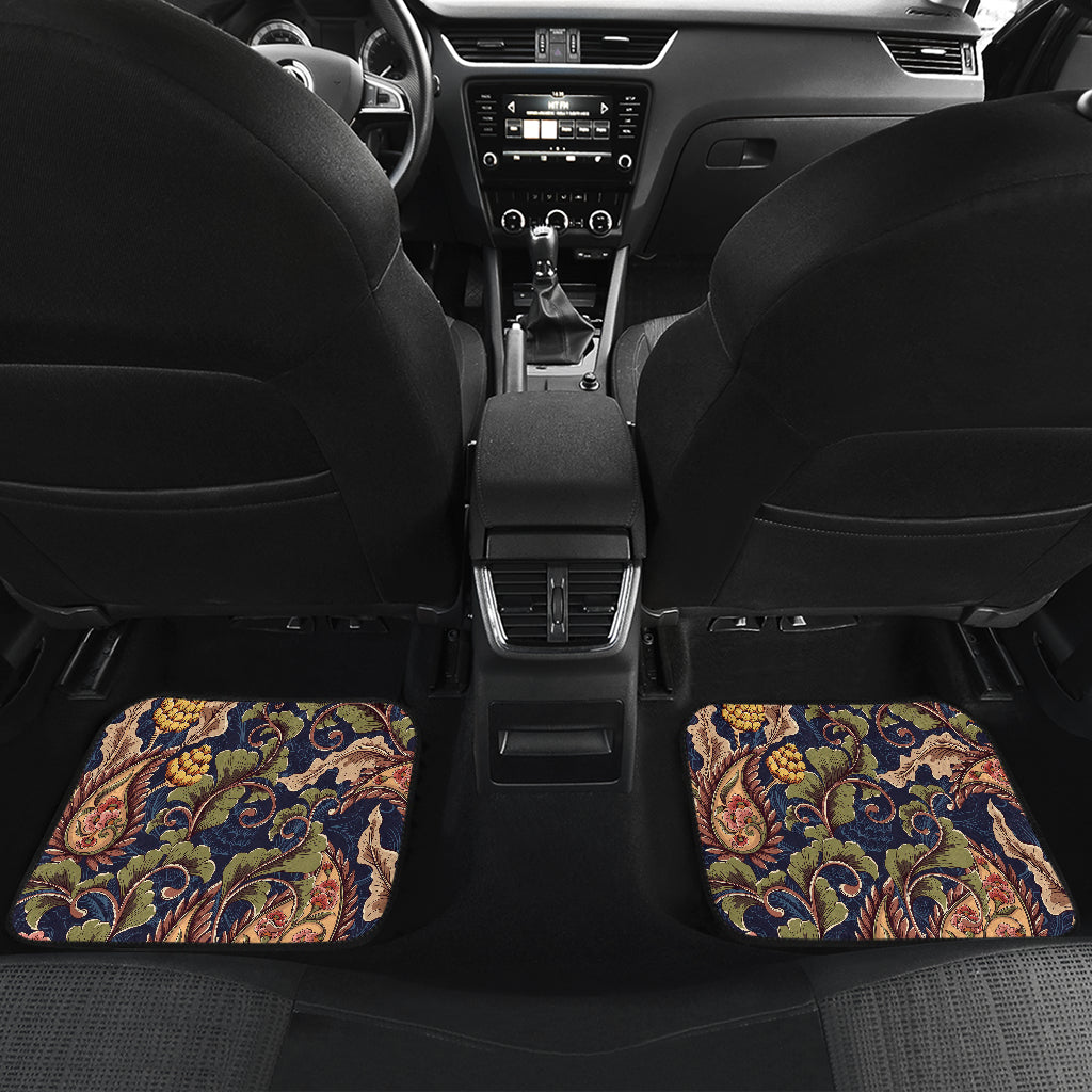 Floral Vintage Classic Print Car Floor Mats Front Back