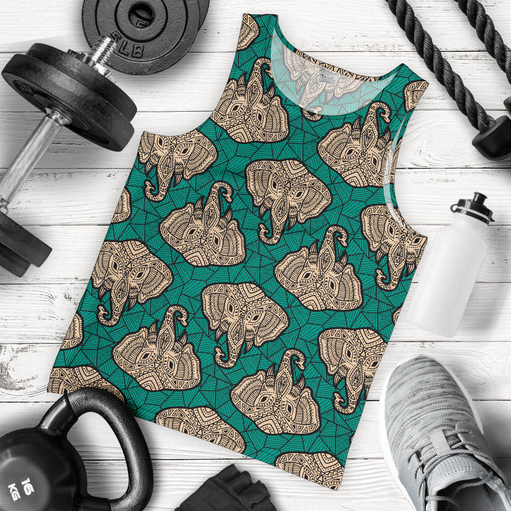 Boho Head Elephant Men Tank Top