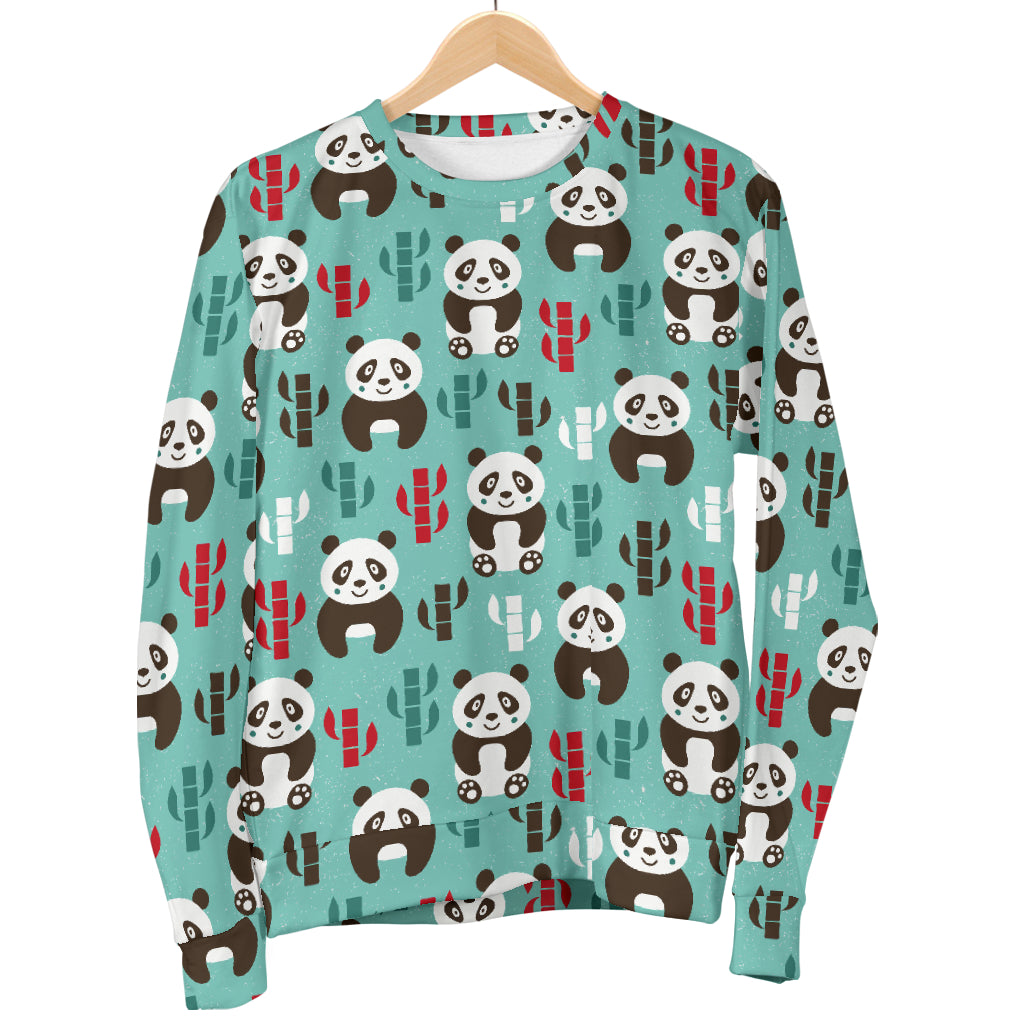 Panda Bear Cute Themed Print Women Long Sleeve Sweatshirt
