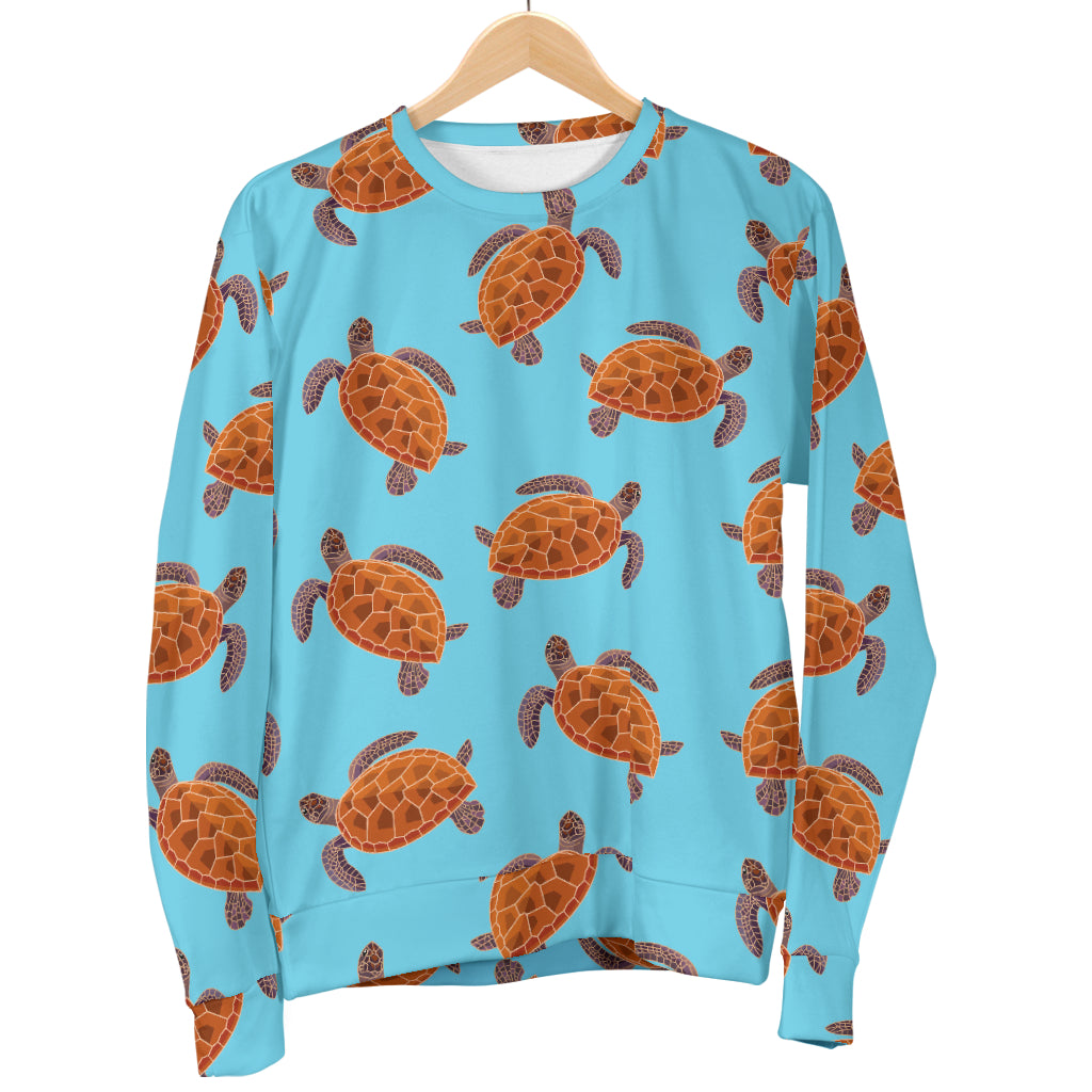 Brow Sea Turtle Print Pattern Women Long Sleeve Sweatshirt