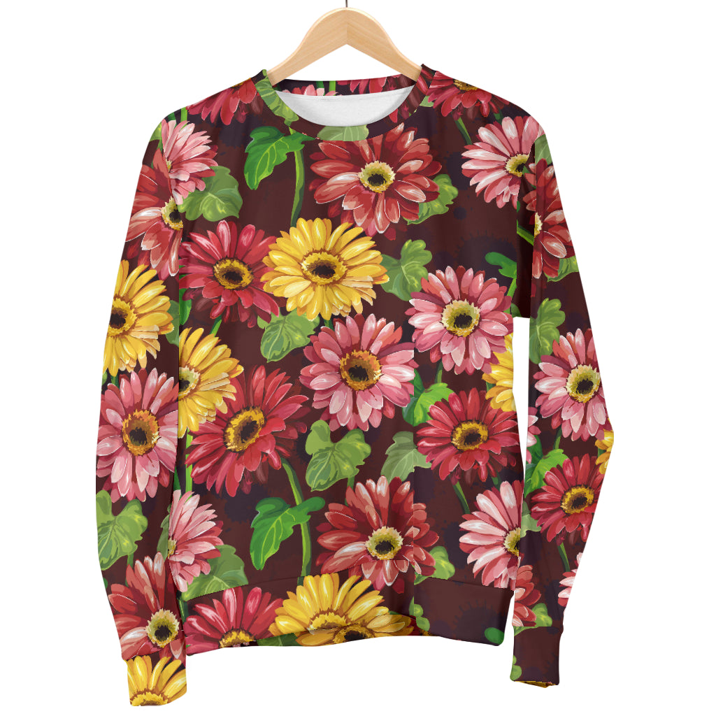 Daisy Gerbera Print Pattern Women Long Sleeve Sweatshirt