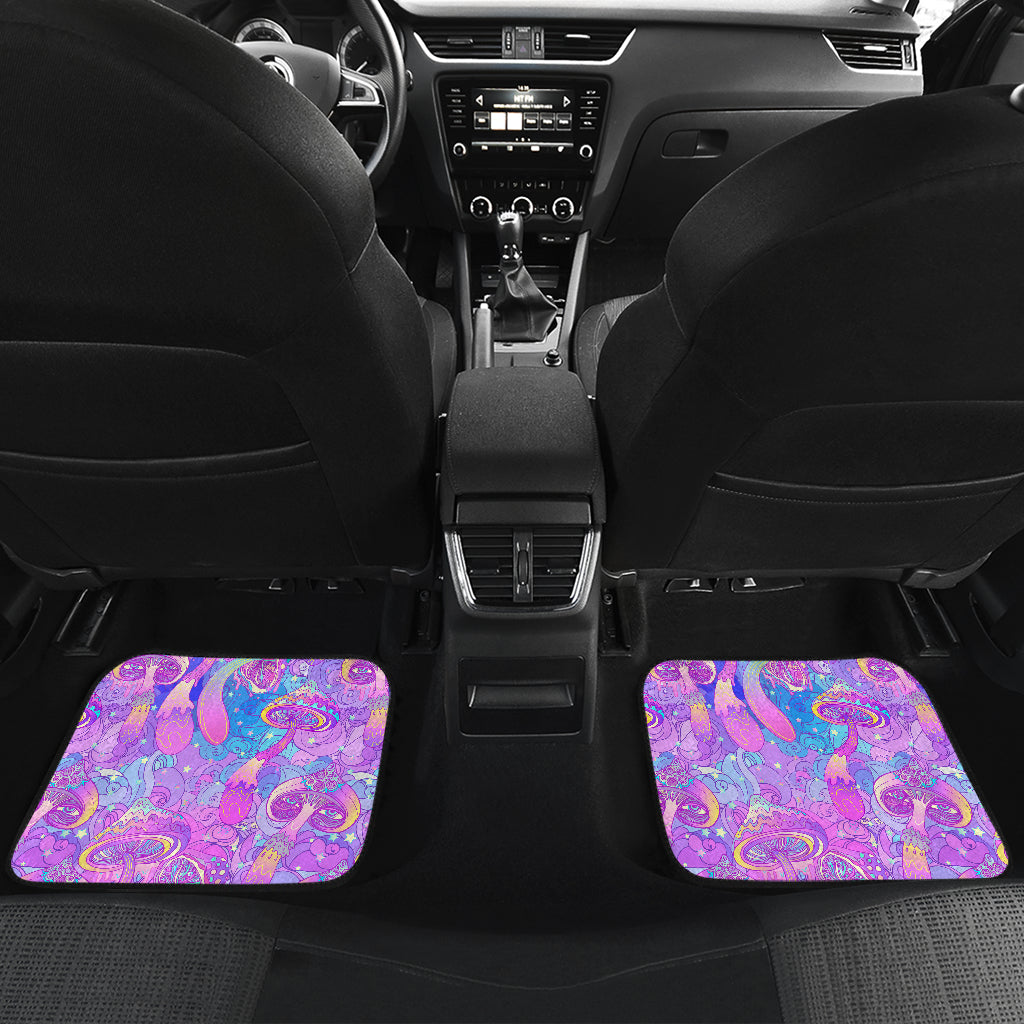 Psychedelic Trippy Mushroom Print Car Floor Mats Front Back