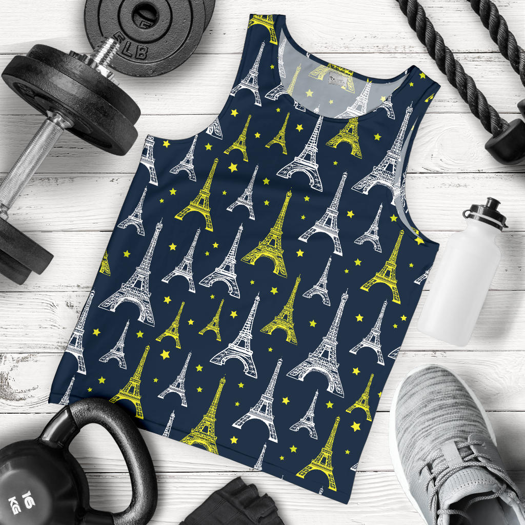 Eiffel Tower Star Print Men Tank Top