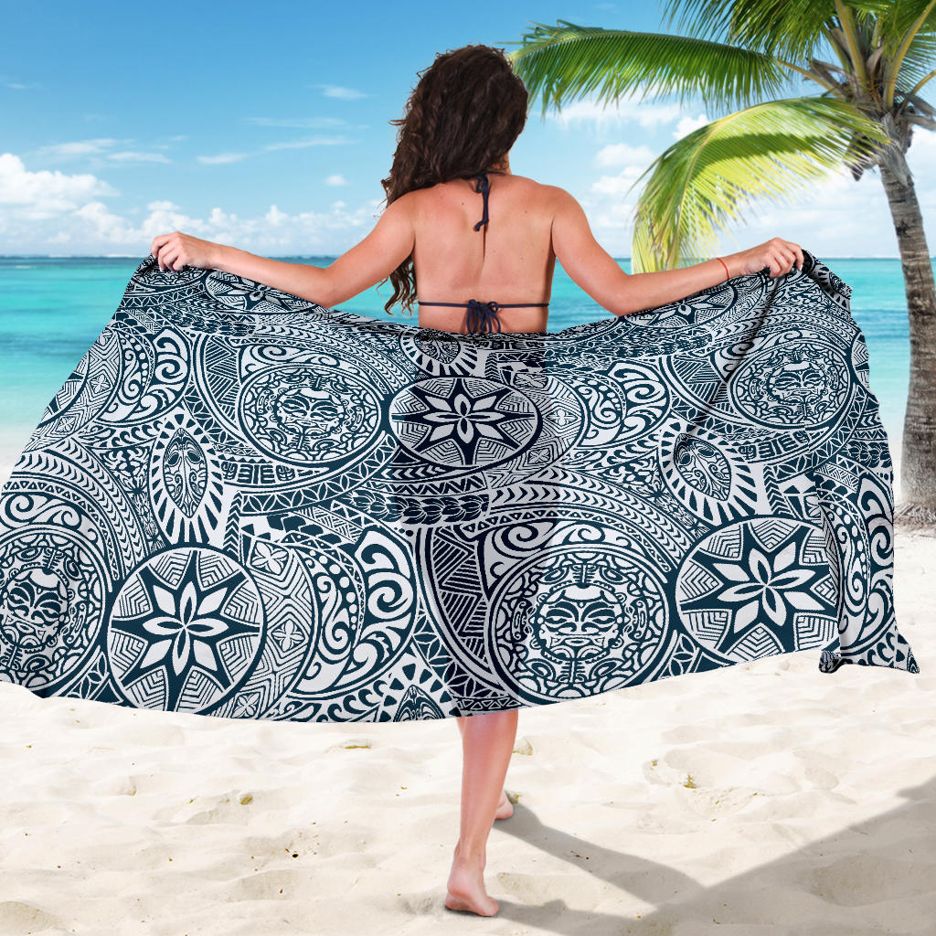 Polynesian Pattern Print Design A03 Sarong Pareo Wrap