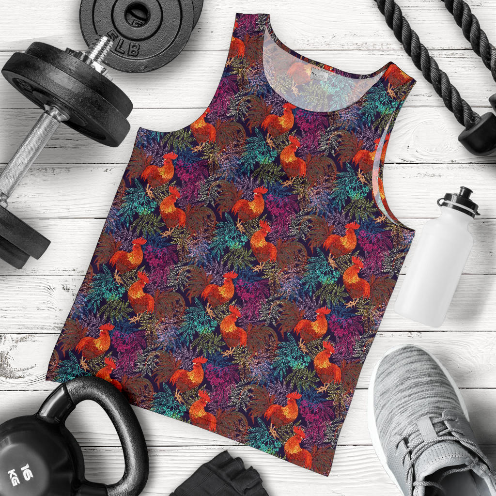 Rooster Print Style Men Tank Top