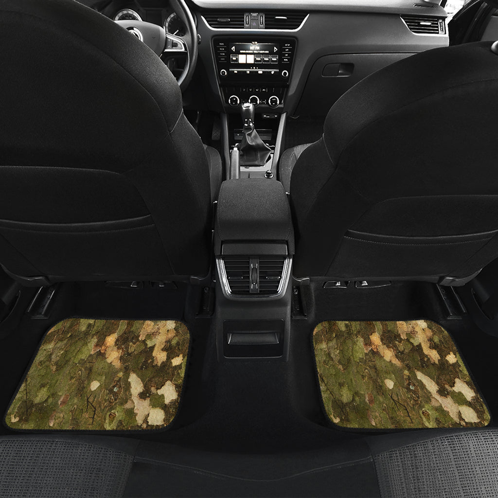 Camo Realistic Tree Texture Print Car Floor Mats Front Back