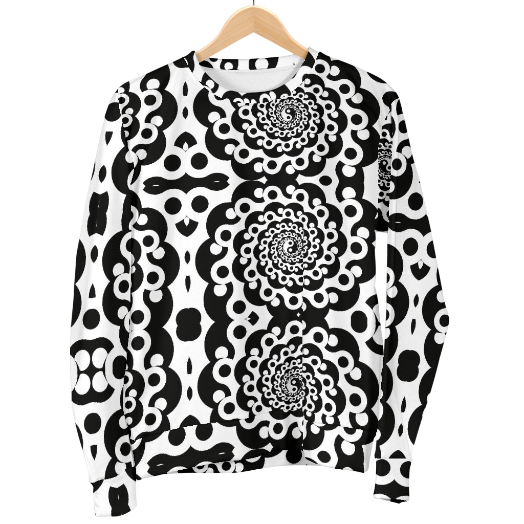 Yin Yang Spiral Design Print Women Long Sleeve Sweatshirt