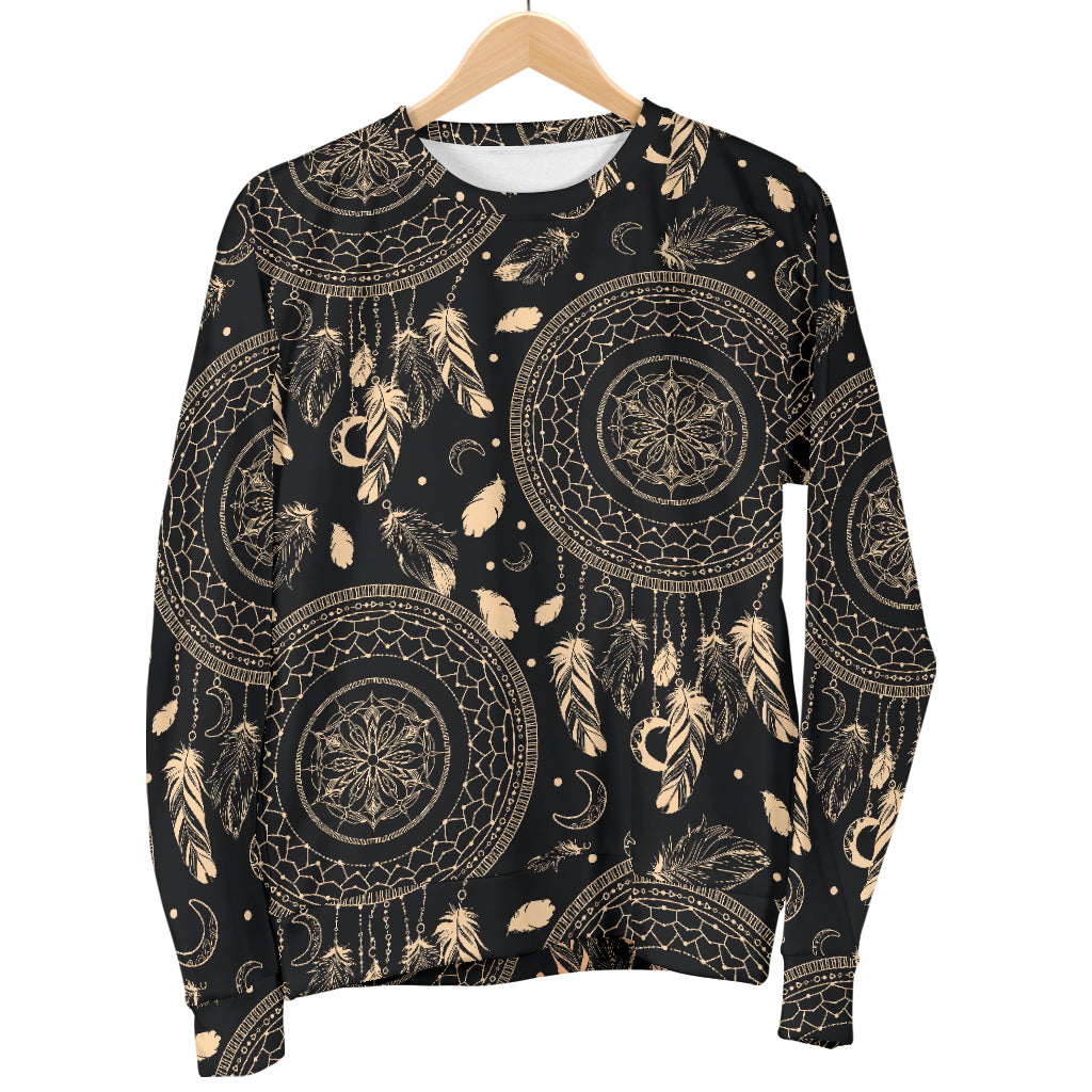 Dream Catcher Mandala Boho Moon Men Long Sleeve Sweatshirt