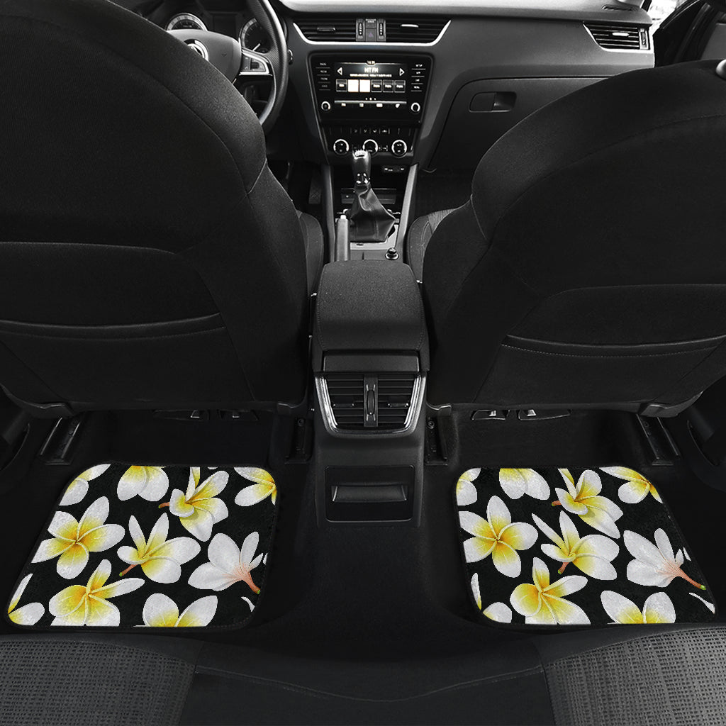 Yellow Plumeria Hawaiian Flowers Car Floor Mats Front Back