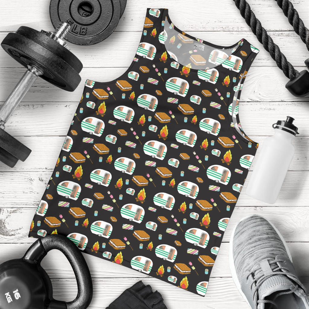 Camper marshmallow Camping Design Print Men Tank Top