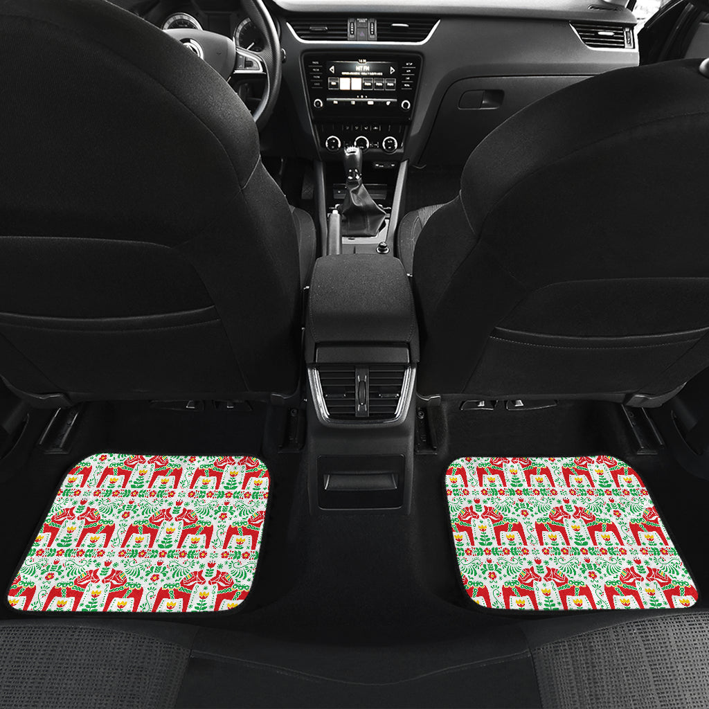 Swedish Dala Style Pattern Car Floor Mats Front Back